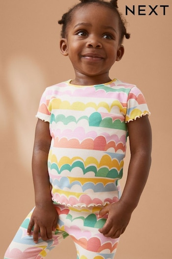 Rainbow Short Sleeve Rib Top (3mths-7yrs) (722328) | £3.50 - £5.50