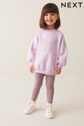Lilac Purple Crew Sweatshirt and Leggings Set (3mths-7yrs) (722362) | £14 - £18