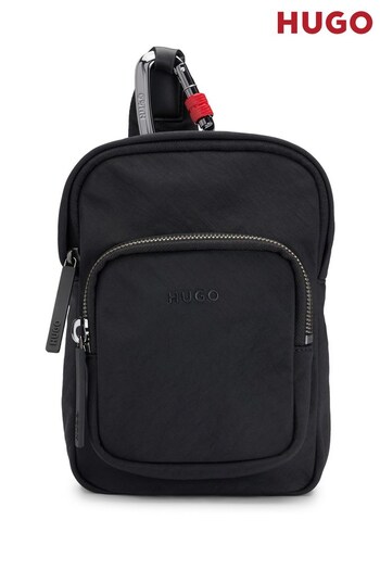 HUGO Reporter Black Bag with Branded Strap and Carabiner Hook (722558) | £119