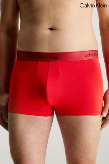 Calvin Klein Modern Cotton Holiday Fashion Gold Band Red Boxers (722835) | £25