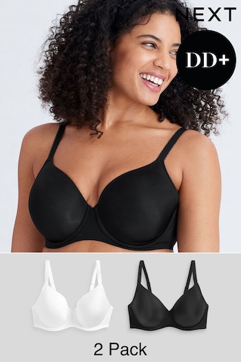 Black/White DD+ Light Pad Full Cup Smoothing T-Shirt Bras 2 Pack (722843) | £26