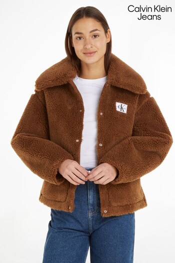 Calvin Klein Jeans Short Sherpa Brown Jacket (722965) | £230