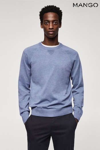 Mango Blue Fine Knit Cotton Sweater (723224) | £36