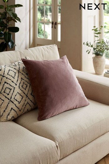 Brown Matte Velvet Large Square Cushion (724020) | £16