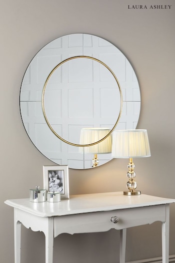 Laura Ashley Clear Maya Round Mirror With Mottled Bronze Band (724032) | £290