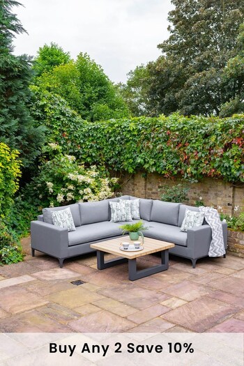 Leisuregrow Grey Garden Stockholm Fully Upholstered Modular Lounge Set Table (724388) | £2,700