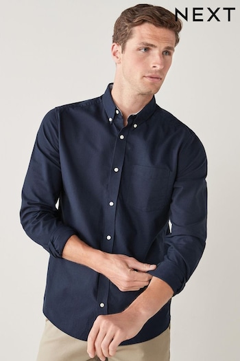 Navy Blue Long Sleeve Oxford Shirt (724855) | £25