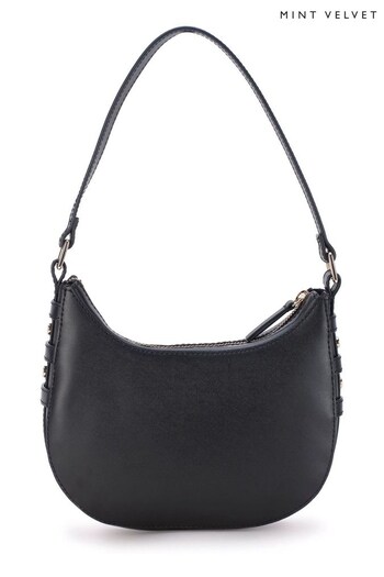 Mint Velvet Black Rue Leather Shoulder Bag (724881) | £119