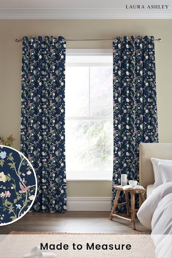 Laura Ashley Midnight Blue Summer Palace Made to Measure Curtains (724890) | £100
