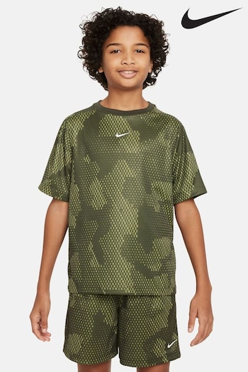 Nike Khaki Green Multi Dri-FIT ShortSleeve Top (724935) | £23