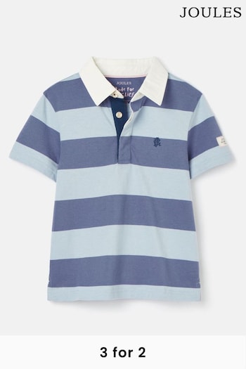 Joules Ozzy Black/Navy Stripe Jersey Short Sleeve Rugby Shirt (725021) | £16.95 - £18.95