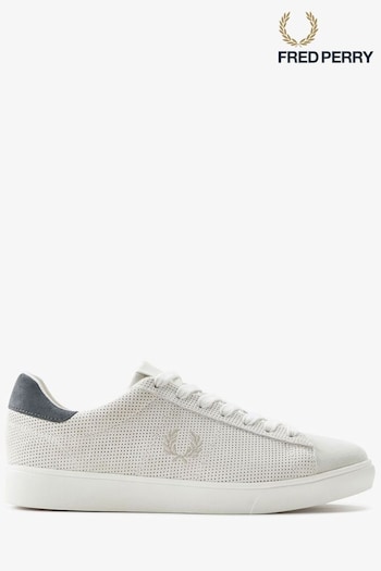 Fred Perry Spencer Perforated White Trainers (725053) | £90