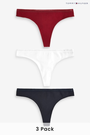 Tommy sleeve Hilfiger Blue Logo Lace Thong 3 Packs (725249) | £42