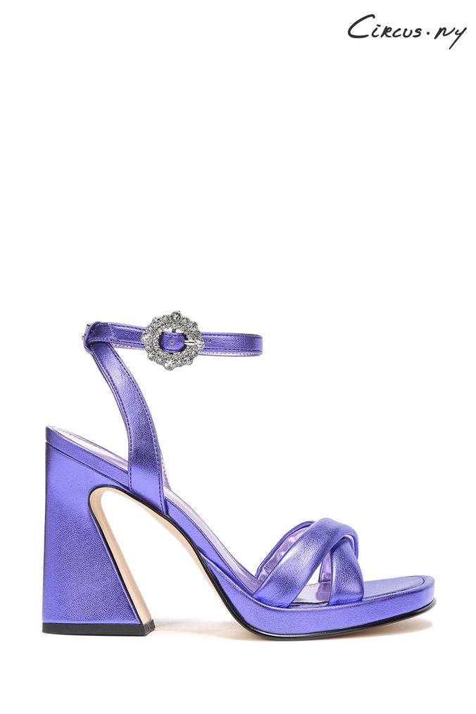 Stiletto Heel Court Shoes with Embellished Ankle Strap in Lilac – Chi Chi  London