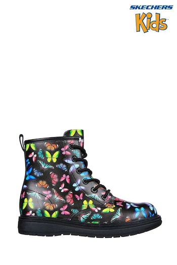 Skechers gleeful Black Girls Gravlen Butterfly Squad Boots (725528) | £59