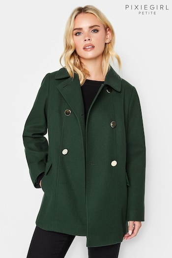 PixieGirl Petite Green Pea Coat (725760) | £70