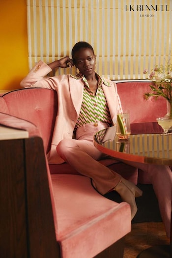 LK Bennett Pink Avery Italian Linen Cotton Jacket (725997) | £359