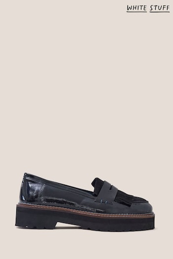 White Stuff Elva Chunky Leather Black Loafers (726486) | £69
