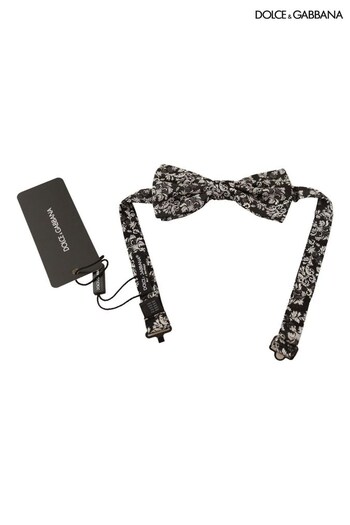 Dolce&Gabbana Multicolor Floral Silk Bow White Tie (726776) | £185