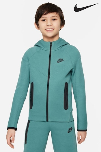 Nike discount Mid Green Tech Fleece Zip Through Hoodie (726984) | £80