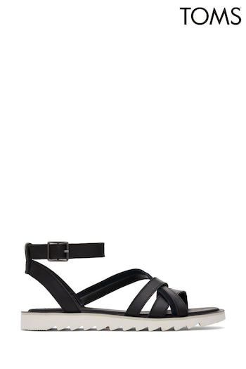 TOMS Rory Black Sandals In Leather And Suede (727373) | £80
