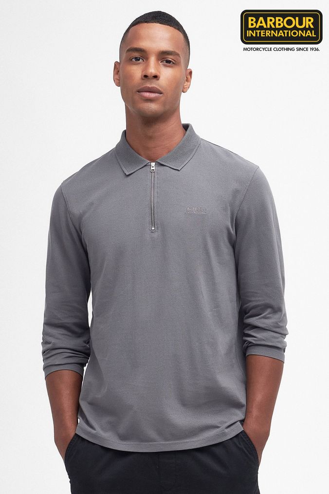 Mens barbour discount long sleeve polo
