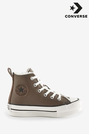 Converse Brown Fleece Lined All Star Eva Lift Junior Trainers (727620) | £55