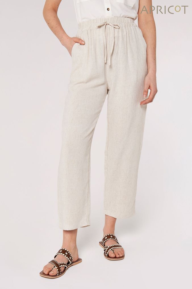 Cropped linen trousers next clearance