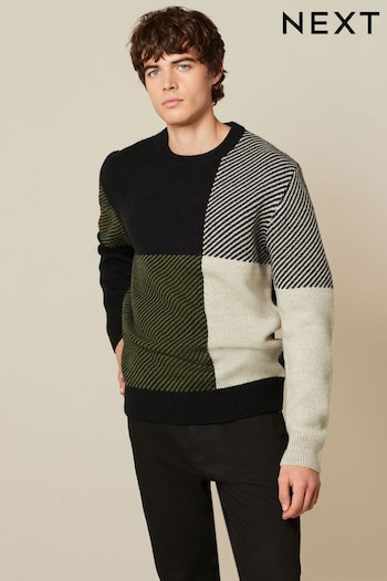 Green Large Check Crew Neck Jumper (728813) | £36