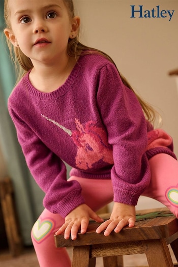 Hatley Purple Hollyhock Unicorn Pretty Sweater (729025) | £29