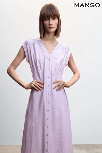 Mango Purple Midi Shirt Lanzi Dress (729289) | £50