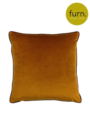 furn. Pumpkin Orange Gemini Double Piped Feather Filled Cushion (729364) | £17