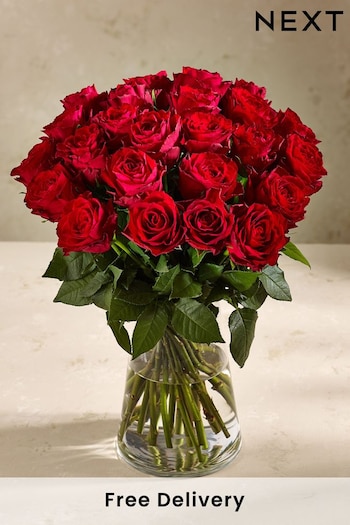 Red 24 Roses Fresh Flower Bouquet (72J223) | £40