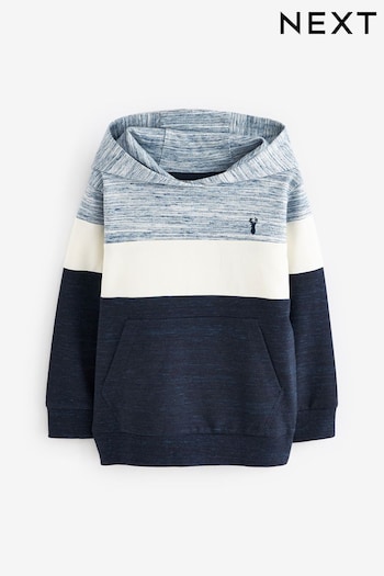 Navy Blue/ knitted Marl Colourblock Hoodie (3-16yrs) (730050) | £18 - £24