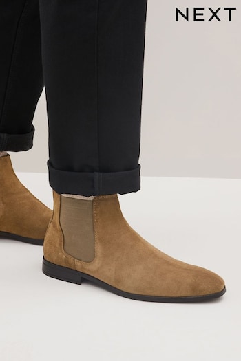 Taupe Suede Chelsea Boots (730163) | £52