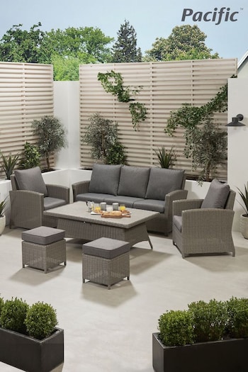 Pacific Grey Slate Garden Barbados Lounge Set with Ceramic Top (730192) | £1,800