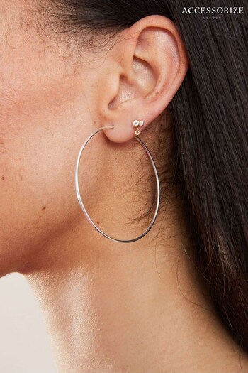Accessorize Sterling Silver Large Hoop Earrings (730301) | £19