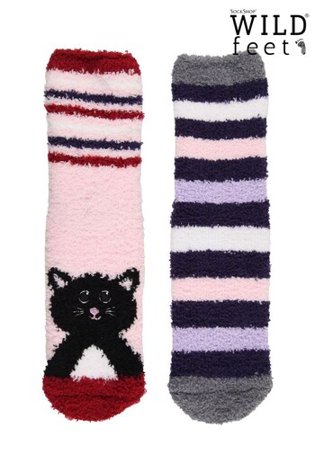 Wild Feet Pink Cosy Lounge Socks (730338) | £14