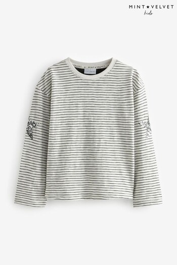 Mint Velvet Grey Stripe T-Shirt (730717) | £15 - £17