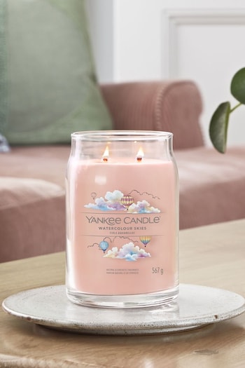 Yankee Candle Pink Signature Large Jar Watercolour Skies Scented Candle (730889) | £30