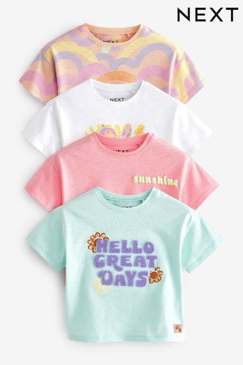 Rainbow Pink Short Sleeve T-Shirt 4 Pack (3mths-7yrs) (731349) | £18 - £22