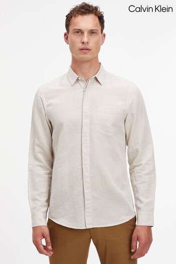 Calvin Klein Natural Linen Cotton Regular Fit Shirt (732243) | £50