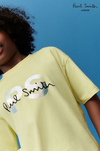 Paul Smith Junior Boys Holographic Short Sleeve Oversized Iconic Print T-Shirt (732428) | £24