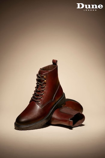 Dune London Concepts Cleated Sole Lace Up Brown Boots (732430) | £150