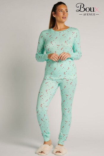Boux Avenue Green Candy Cane Supersoft Twosie Pyjama Set (732573) | £35