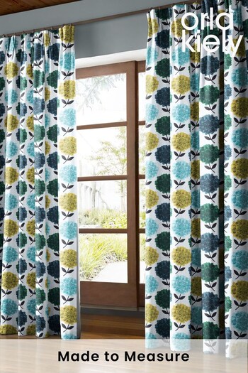 Orla Kiely Green Hydrangea Made To Measure Curtains (732677) | £91