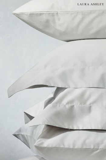 Laura Ashley Set of 2 Silver 200 Thread Count Cotton Pillowcases (732981) | £14 - £18
