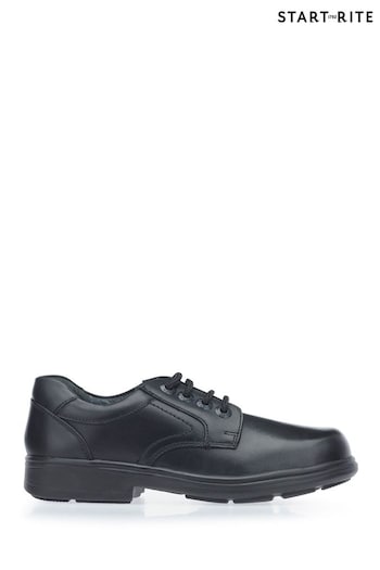 Start Rite Isaac Black Leather Lace Up School Shoes F Fit (733068) | £58