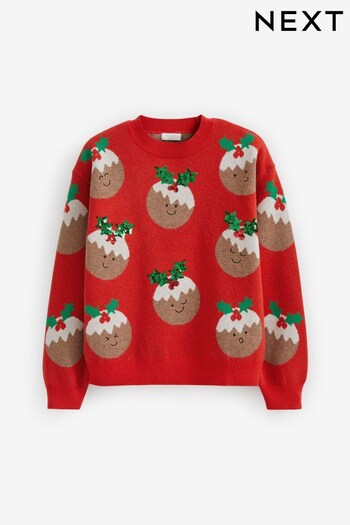 Red Christmas Pudding Jumper (3-16yrs) (733250) | £22 - £27