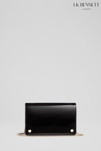 LK Bennett Cici Patent Leather Black Clutch Bag (733822) | £199